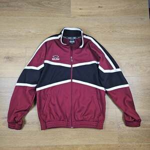 Vintage Kelme Futbol Track Jacket Medium Burgundy Colorblock Soccer Y2K